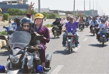 Photo of Women biker in Karachi on IWD-2020