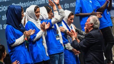 Photo of Nine Afghan girl robotics team members safe in Qatar