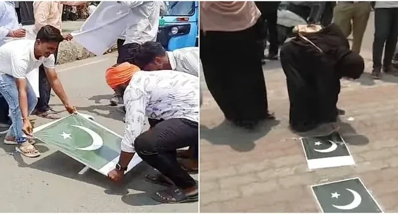 alaburagi Protest: Bajrang Dal Members, Including Women, Remove Pakistani Flags